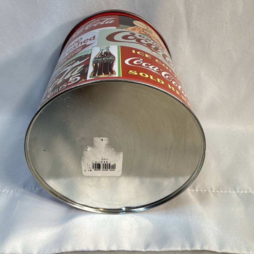 Coca-Cola Vintage Ads Collage Tin Canister w/ Lid, Red Multicolor Soda Repro - Picture 6 of 12